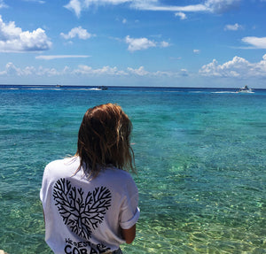 coral heart white tee humans4reefs